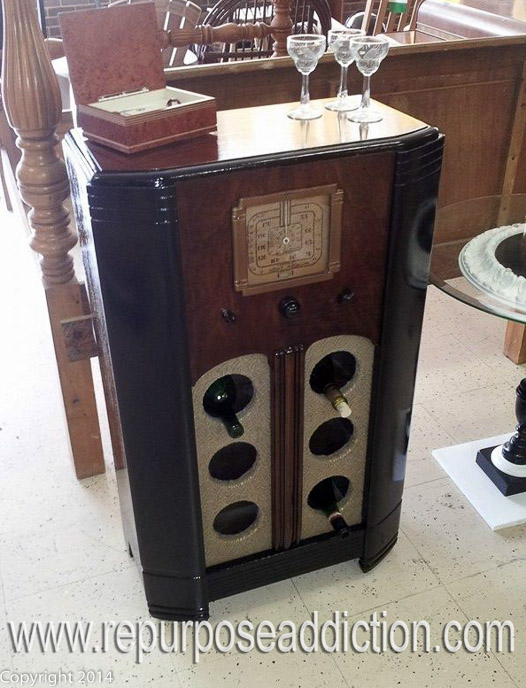 Wine Bar from antique radio